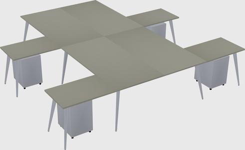 Shared l-shaped office desk system