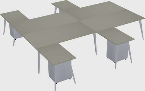 Shared l-shaped office desk system