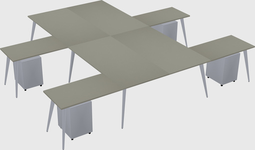 Shared l-shaped office desk system