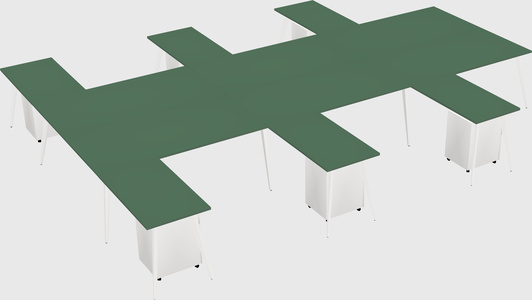 Shared l-shaped office desk system