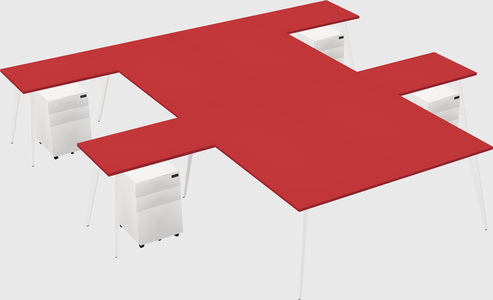 Shared l-shaped office desk system
