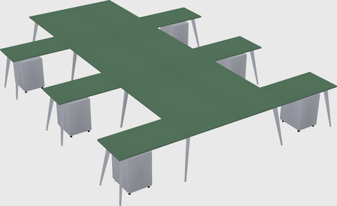 Shared l-shaped office desk system