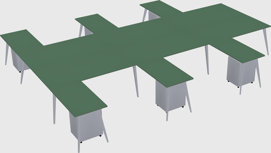 Shared l-shaped office desk system