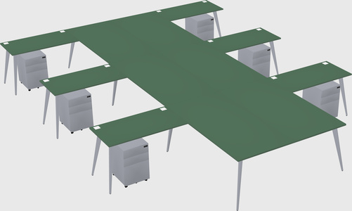 Shared l-shaped office desk system