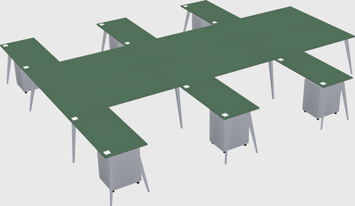 Shared l-shaped office desk system