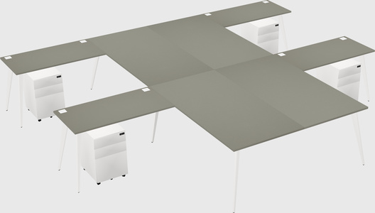 Shared l-shaped office desk system