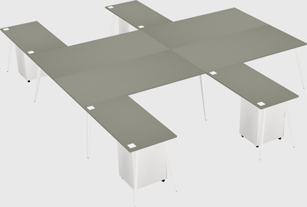 Shared l-shaped office desk system
