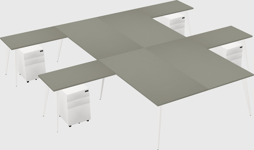 Shared l-shaped office desk system