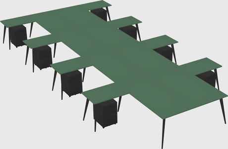 Shared l-shaped office desk system