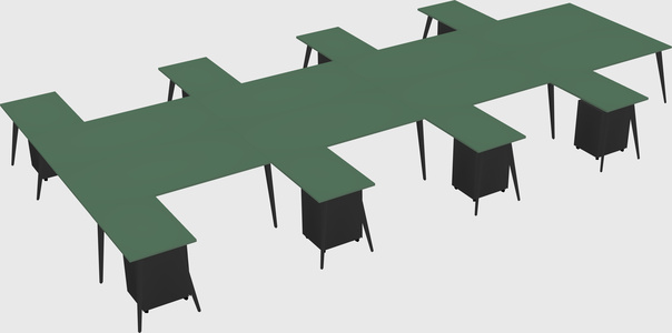 Shared l-shaped office desk system