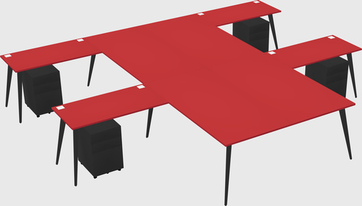 Shared l-shaped office desk system