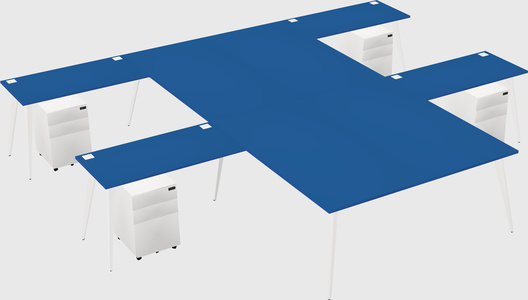 Shared l-shaped office desk system