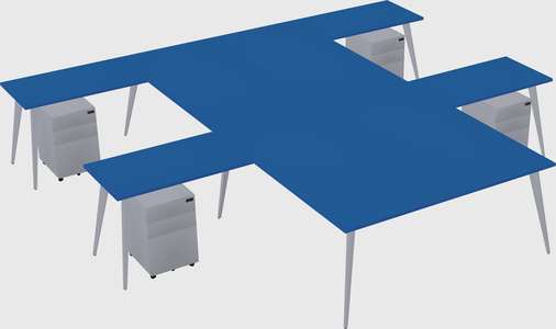 Shared l-shaped office desk system