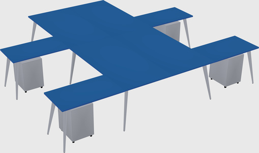 Shared l-shaped office desk system