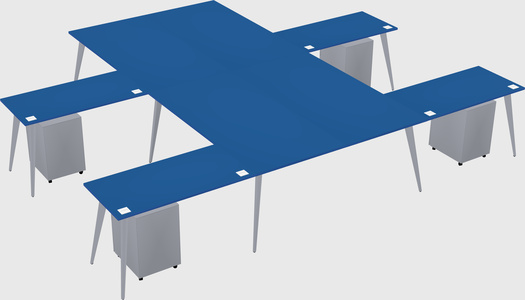 Shared l-shaped office desk system