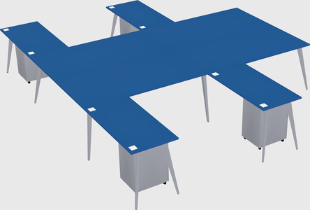 Shared l-shaped office desk system
