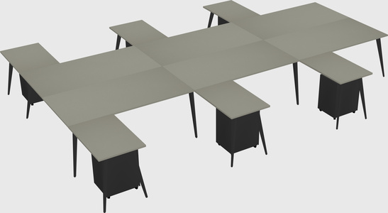 Shared l-shaped office desk system