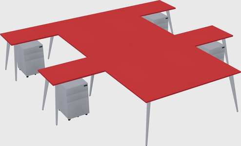 Shared l-shaped office desk system