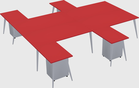 Shared l-shaped office desk system