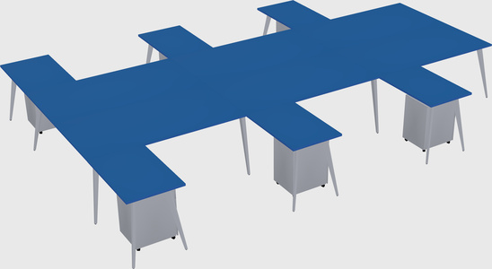 Shared l-shaped office desk system