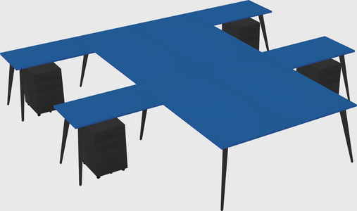 Shared l-shaped office desk system