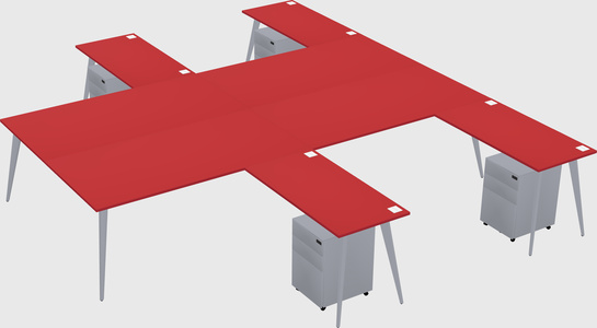Shared L-shaped Office Desk System