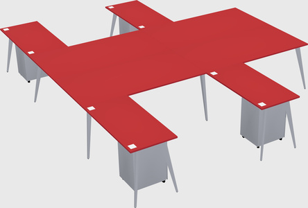 Shared l-shaped office desk system