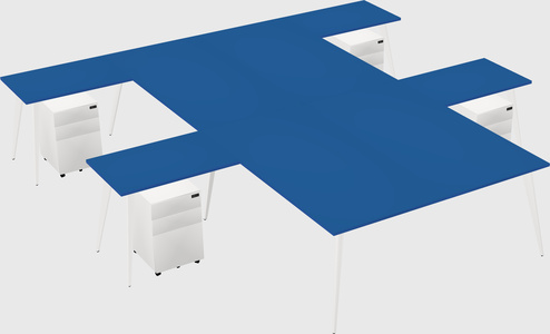 Shared l-shaped office desk system