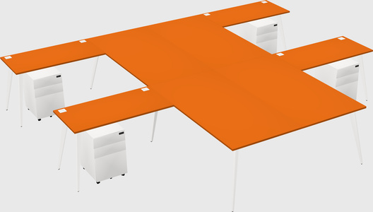 Shared l-shaped office desk system