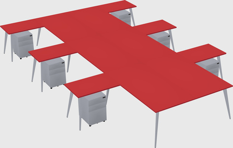 Shared l-shaped office desk system