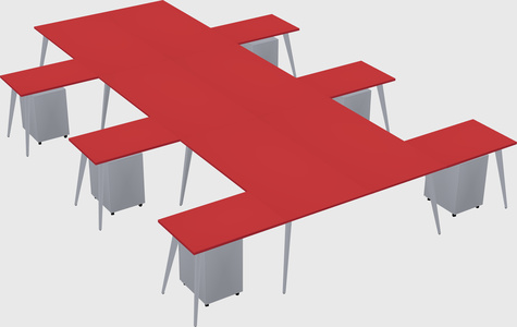 Shared l-shaped office desk system