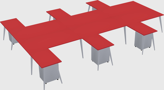 Shared l-shaped office desk system