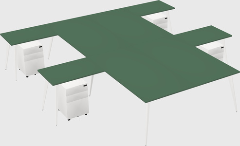 Shared l-shaped office desk system
