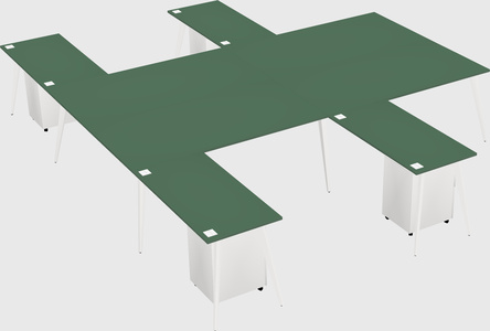 Shared l-shaped office desk system