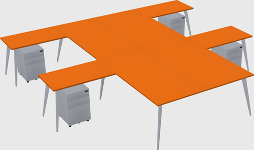 Shared l-shaped office desk system