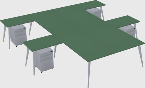 Shared l-shaped office desk system