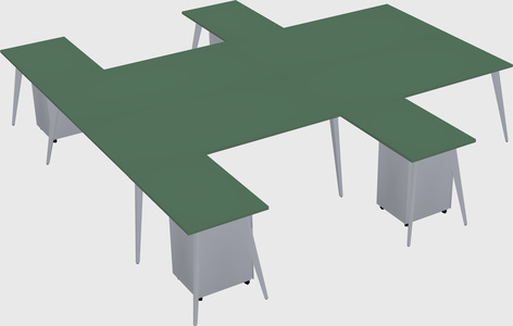 Shared l-shaped office desk system