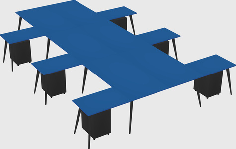 Shared l-shaped office desk system