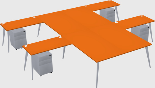 Shared l-shaped office desk system