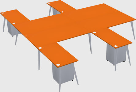 Shared l-shaped office desk system