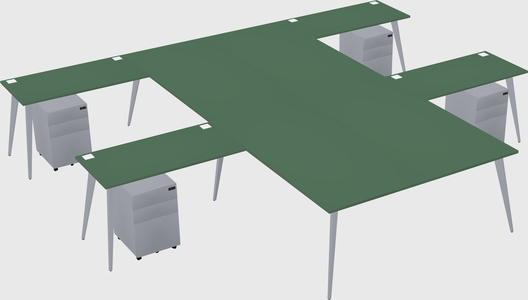 Shared l-shaped office desk system