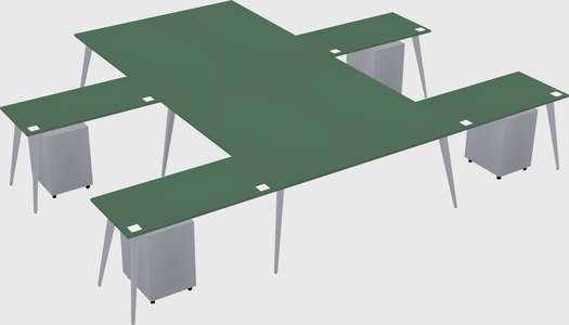Shared l-shaped office desk system