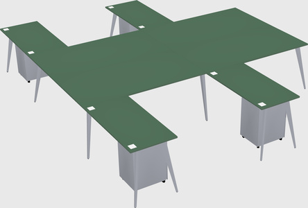Shared l-shaped office desk system