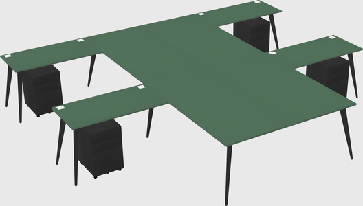 Shared l-shaped office desk system
