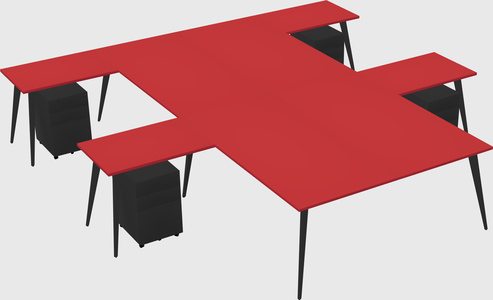 Shared l-shaped office desk system