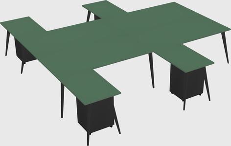 Shared l-shaped office desk system