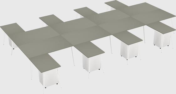 Shared l-shaped office desk system