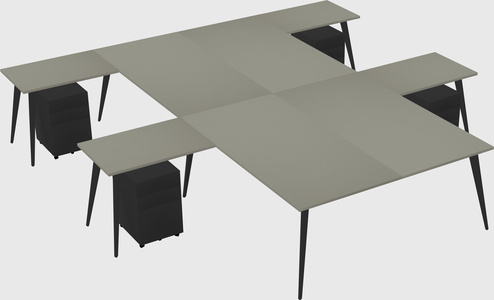 Shared l-shaped office desk system