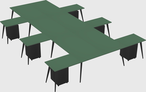 Shared l-shaped office desk system