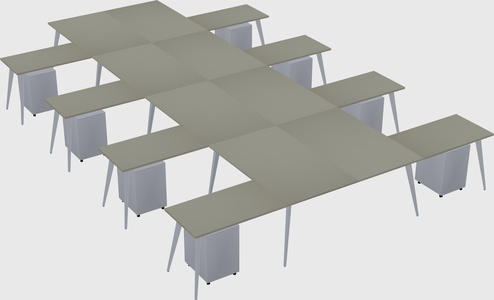Shared l-shaped office desk system